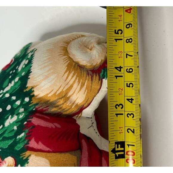 Vintage Christmas Stuffed Mrs Claus Cat Pillow Doll Cut & Sew Fabric Panel Set - Picture 8 of 10
